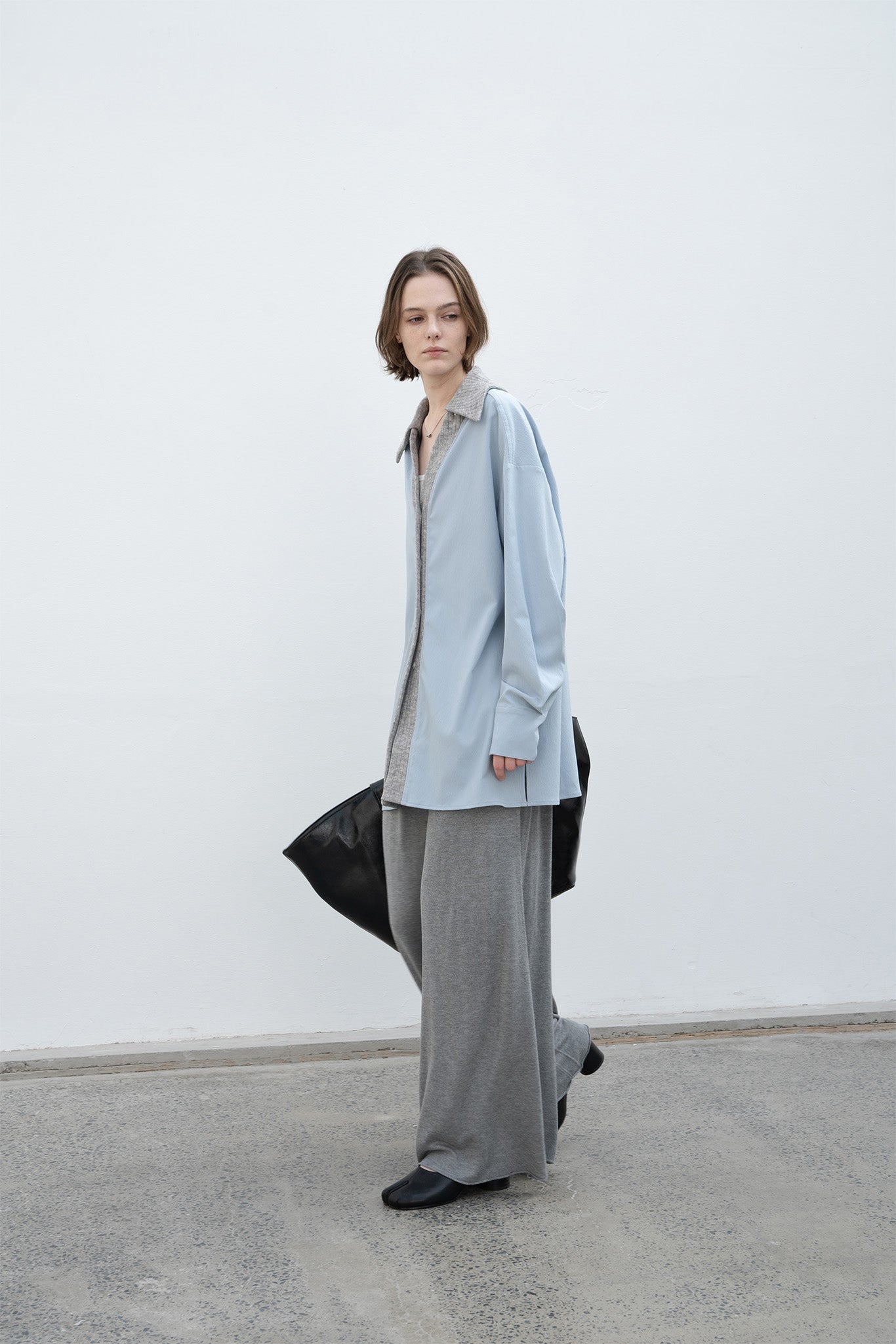 waist tuck knit flare pants 