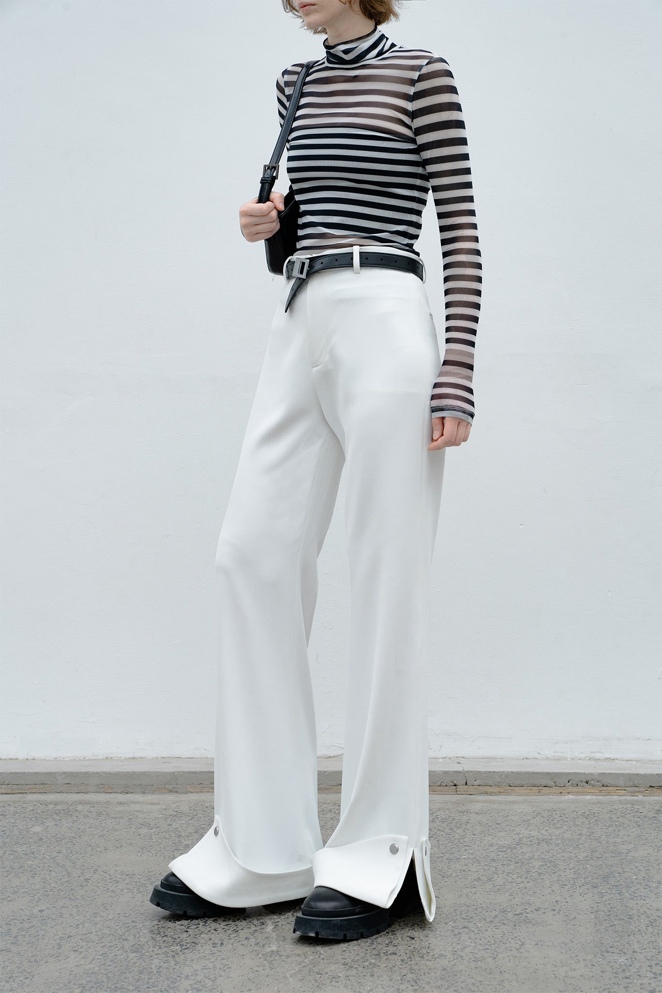 roll up flare pants 