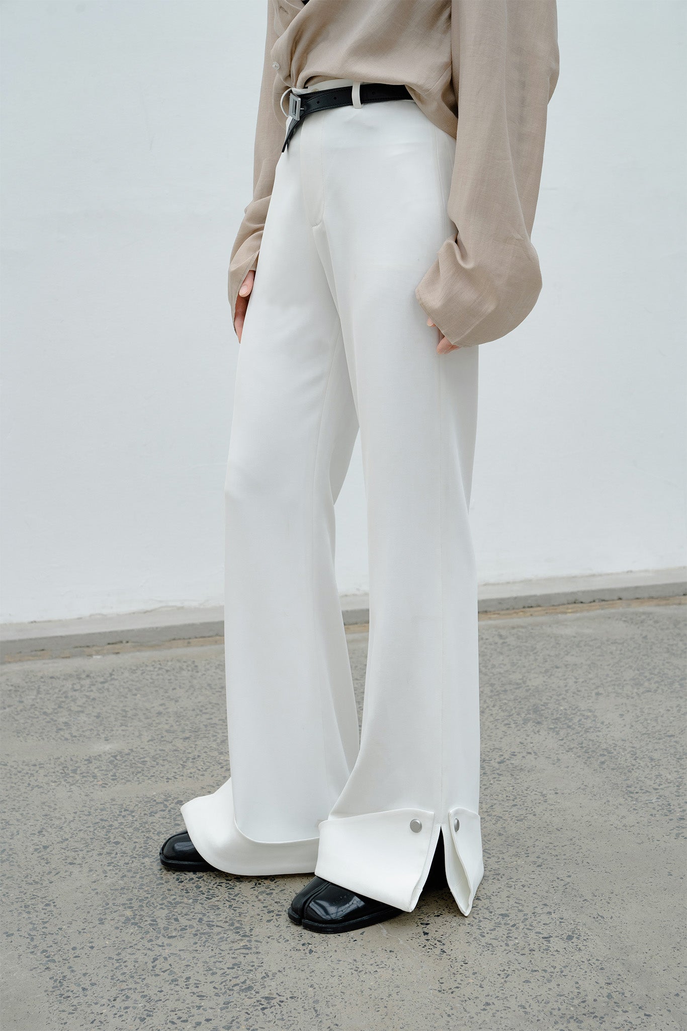 roll up flare pants 