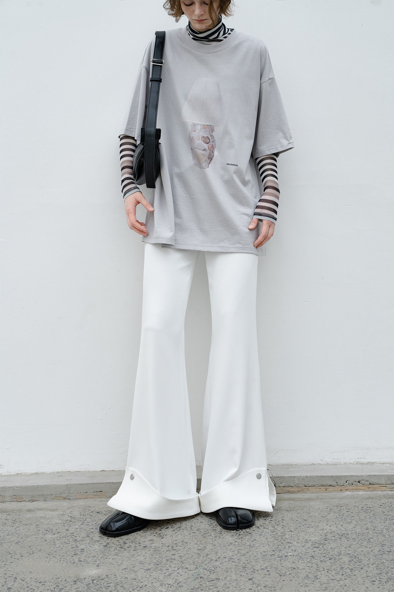 roll up flare pants 