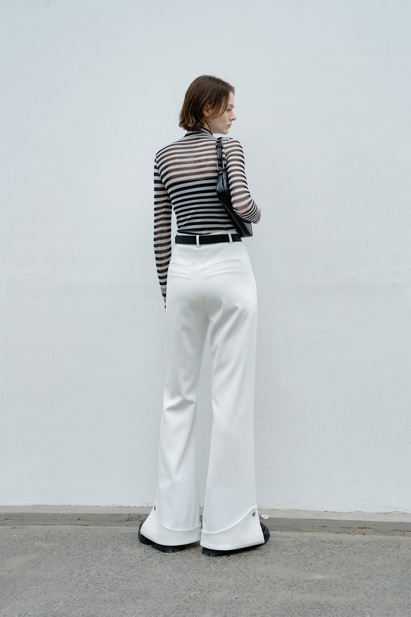 roll up flare pants 